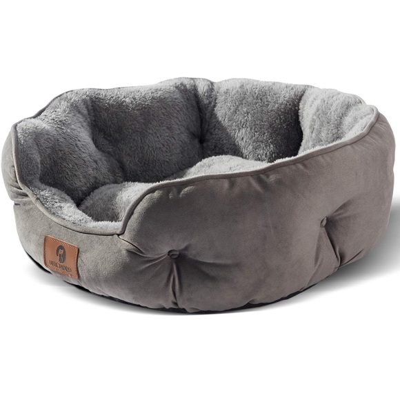 Asvin Grey Plush Pet Bed, 20 inches - Picture 1 of 11